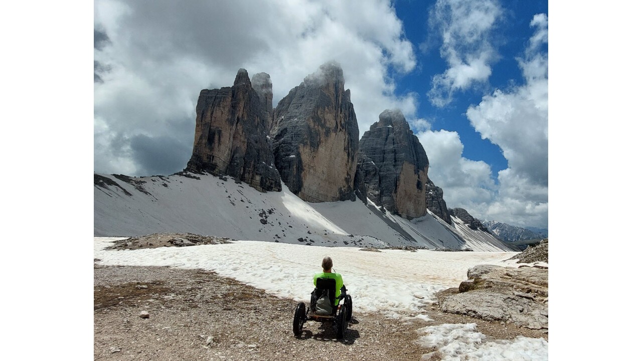 Tobias vor den Drei Zinnen (Dolomiten)